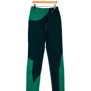 Eckhaus Latta Two-Tone Green High Rise Jeans